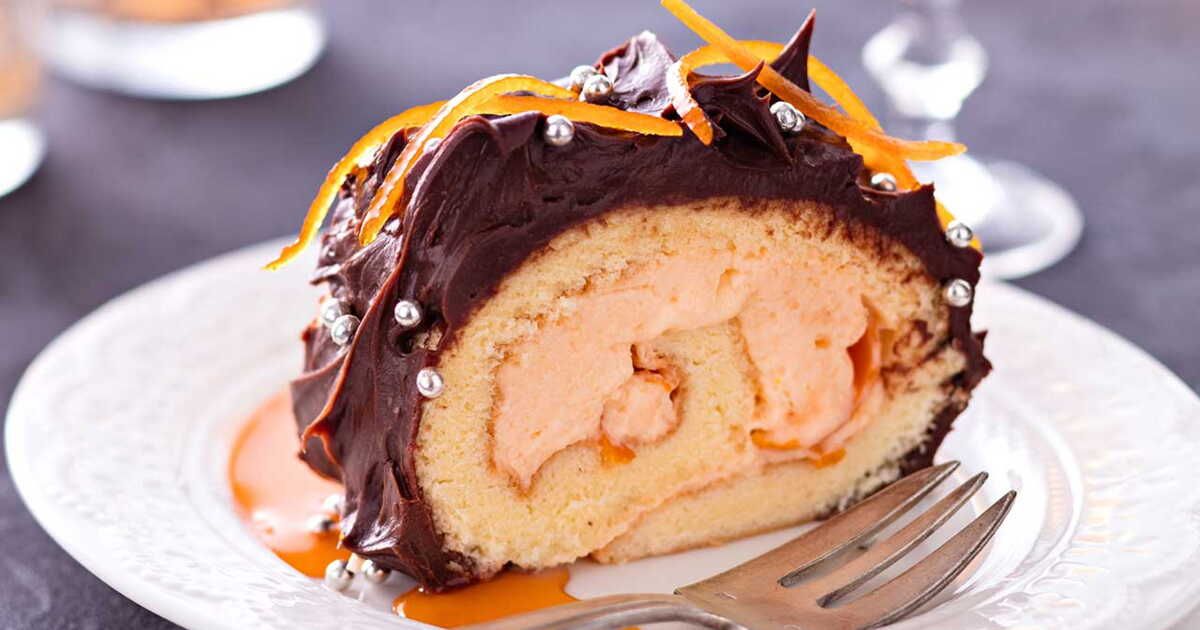 Savourez la magie de la bûche à la crème d'orange et Grand Marnier