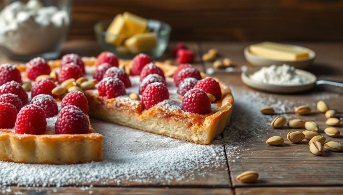 la tarte framboises et pistaches, un délice alléchant à découvrir