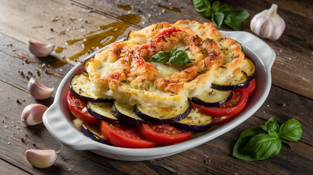 Un gratin léger pour un été réussi : tomates, aubergines et courgettes au parmesan
