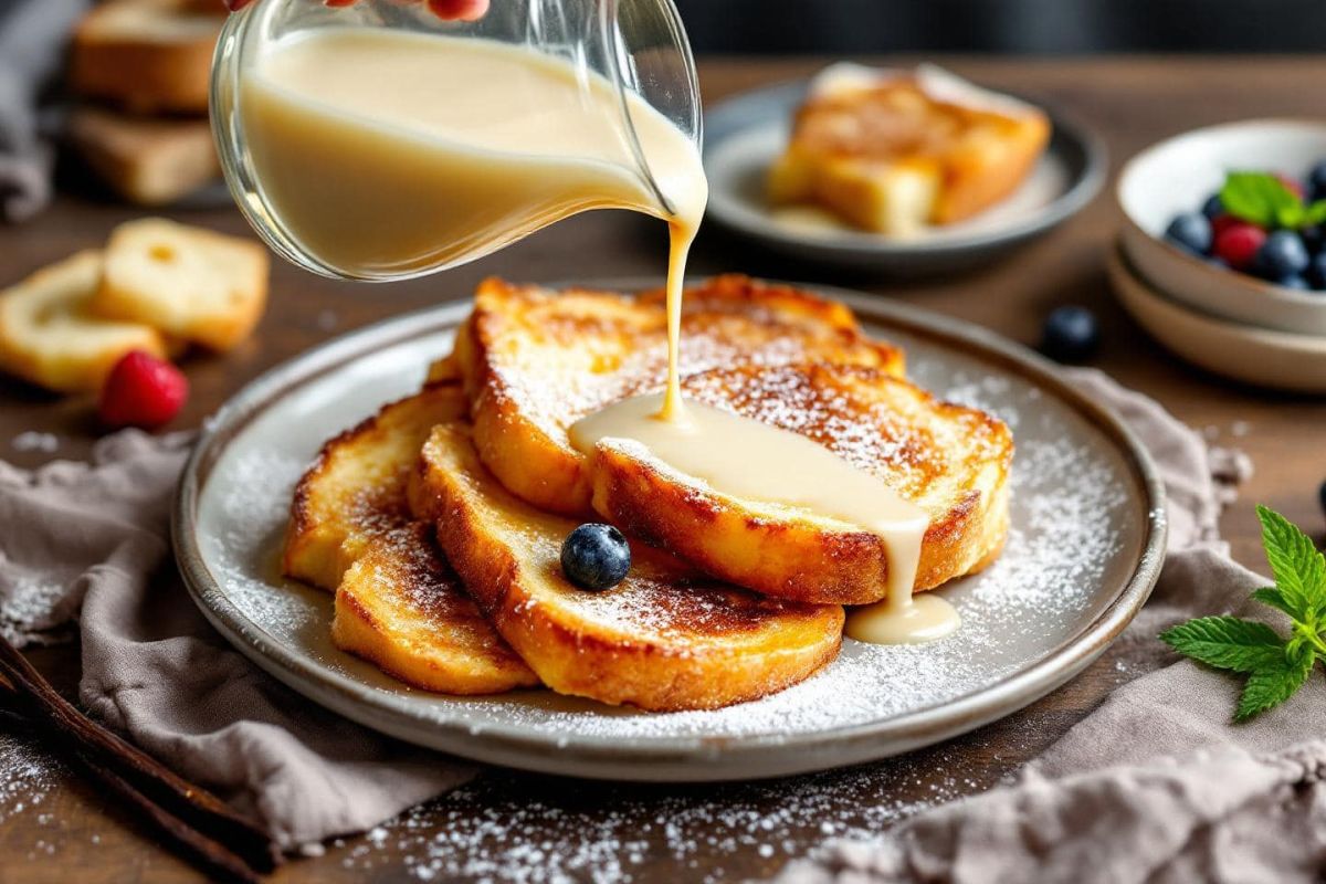 Transformez votre pain rassis en un délice de petit-déjeuner avec notre pain perdu vanillé
