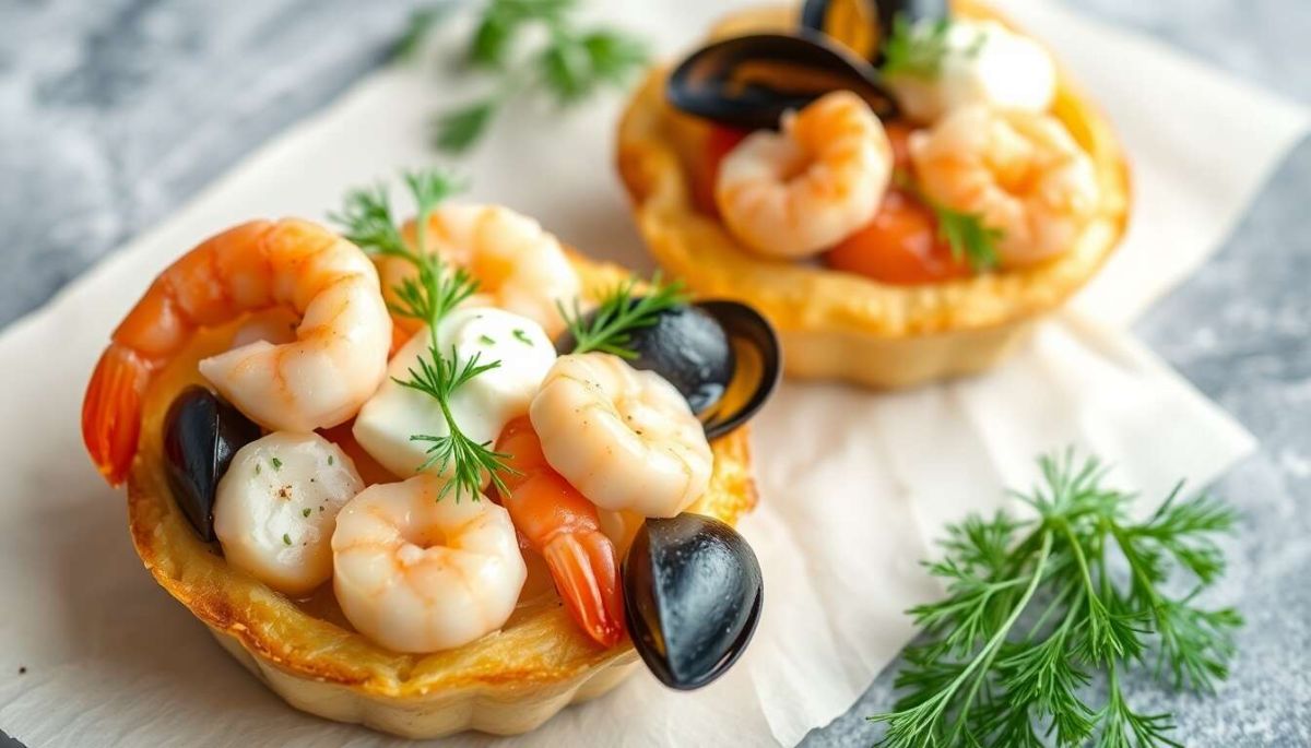 Des tartelettes aux fruits de mer qui font voyager vos papilles