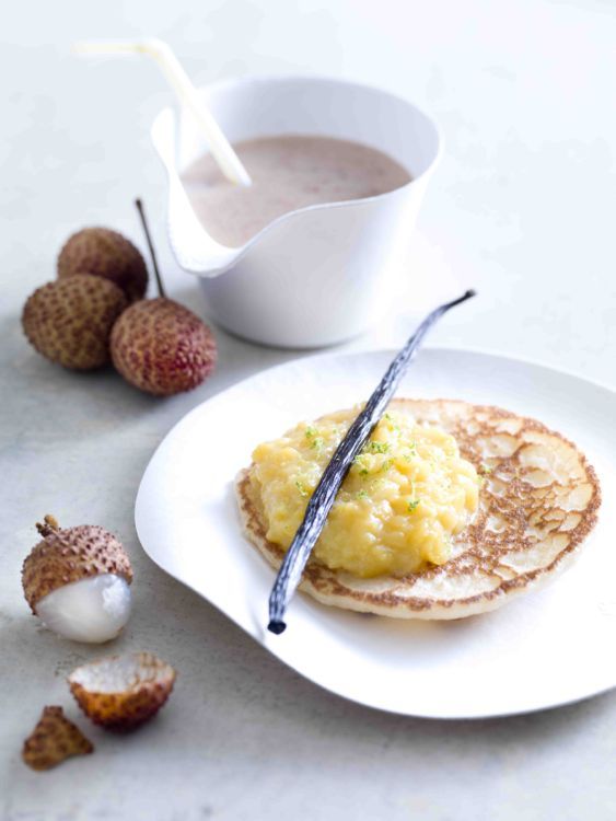un délice exquis : crêpes à la vanille et chutney de mangue