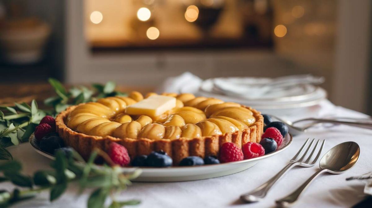 Une tarte Tatin revisitée aux mirabelles pour un dessert léger et savoureux