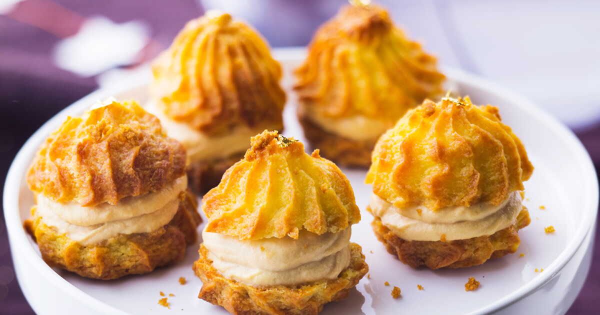 Mini choux à la crème au café et spéculoos
