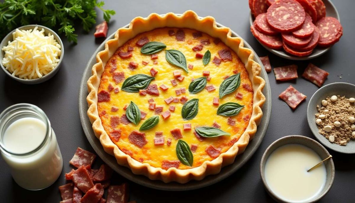 découvrez la recette gourmande de la quiche aux lardons et chorizo