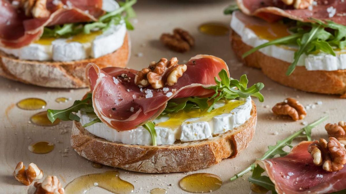 Des tartines de chèvre frais à la coppa : un régal pour les papilles