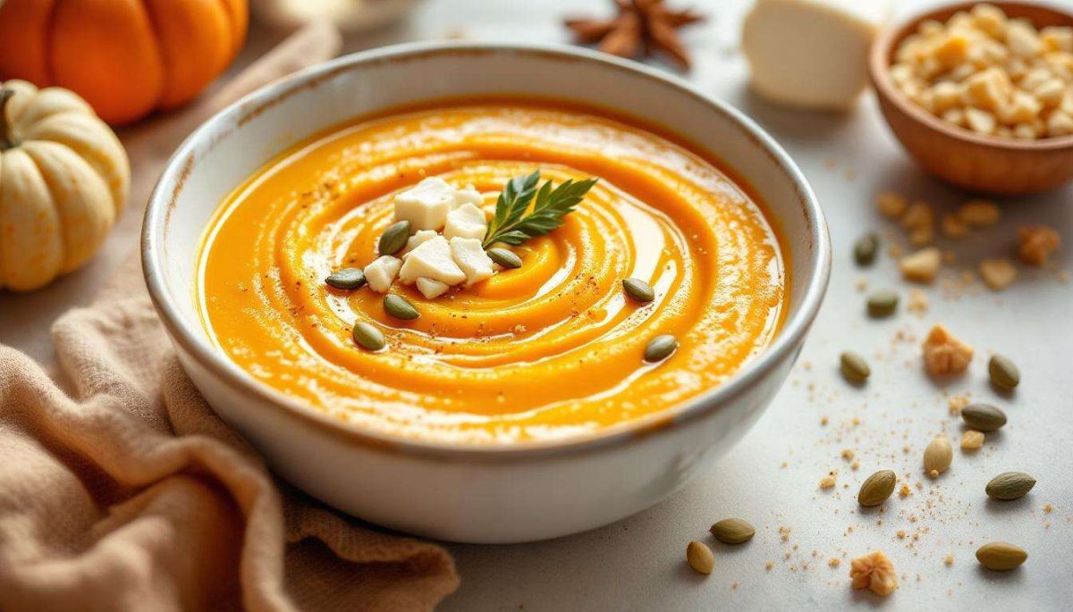 Un velouté de butternut au chèvre qui va réchauffer vos soirées d'automne