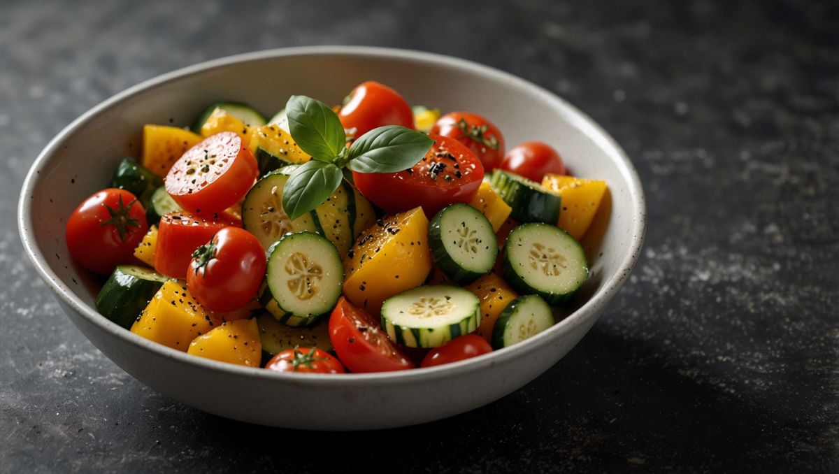 Un plat coloré et sain : courgettes et poivrons au cookeo