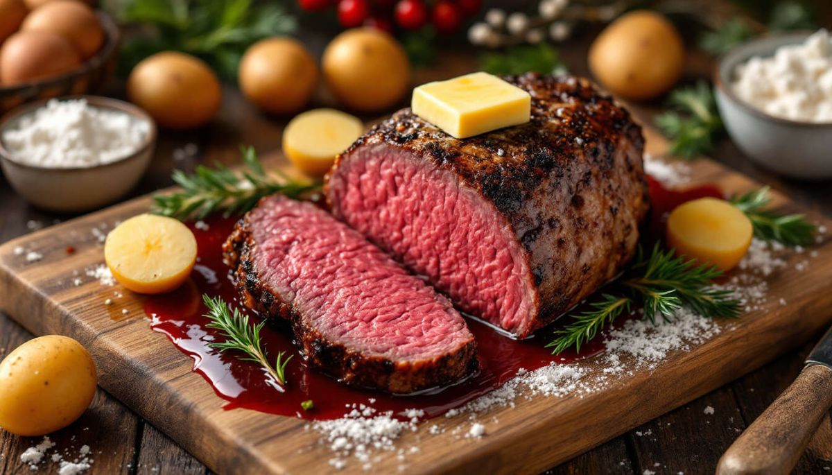 Recette de pavé de bœuf de Noël et pommes duchesse