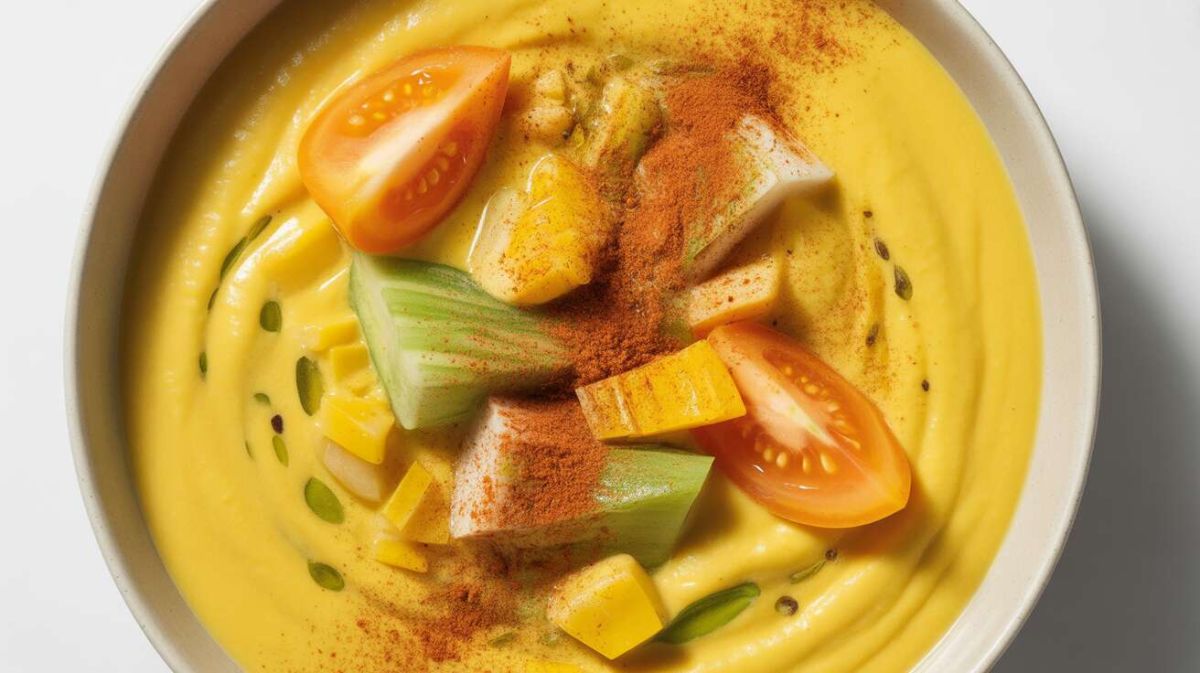 Découvrez la soupe froide de tomate jaune et maïs : fraîcheur et saveurs estivales