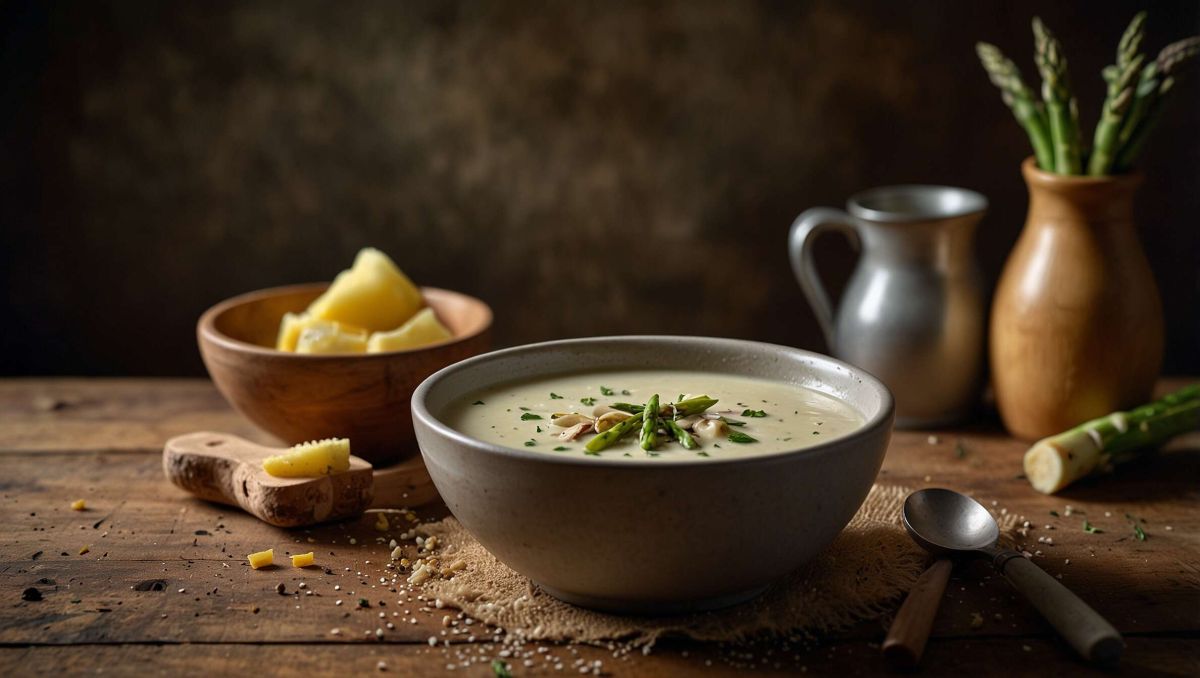 Reinventer la soupe d’asperges blanches : queues et épluchures