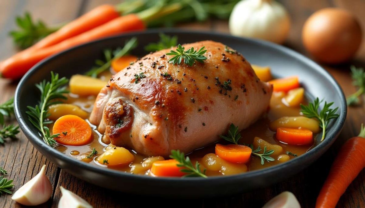 Découvrez la rouelle de porc aux légumes d'automne : une recette réconfortante