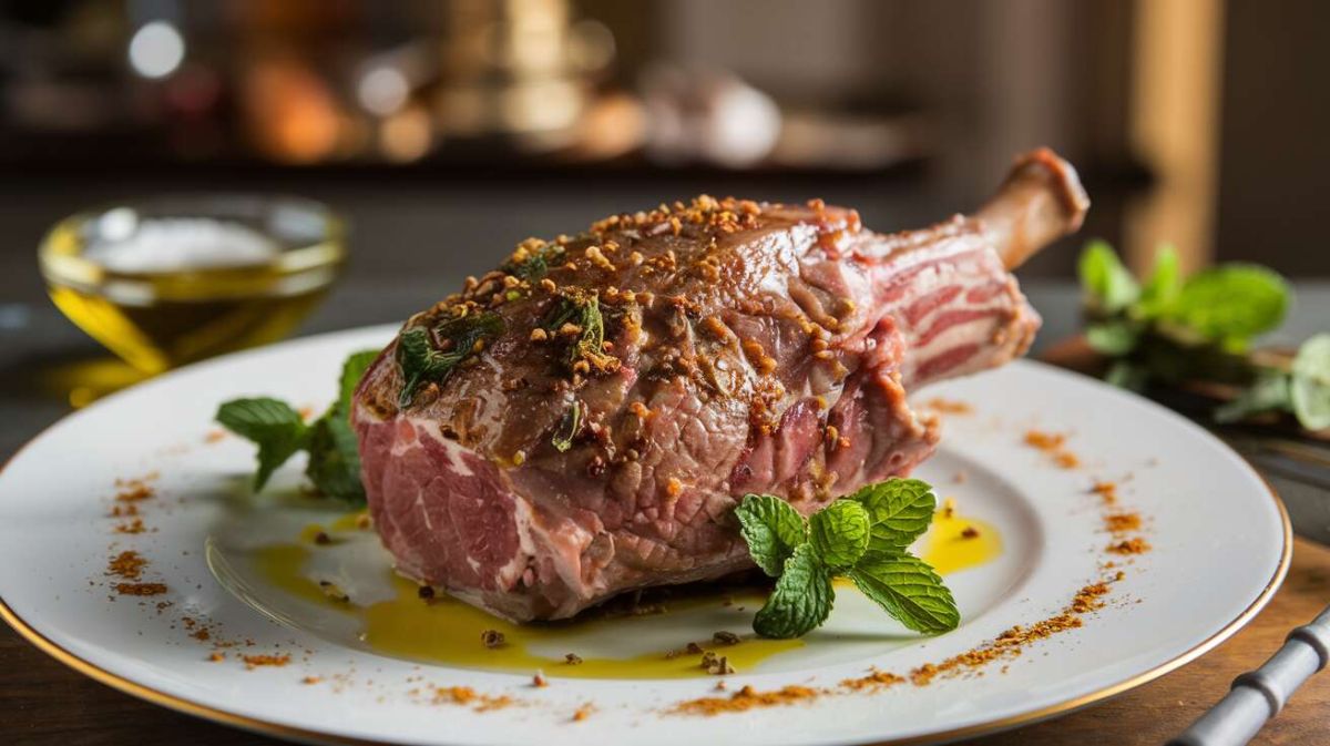 Légère épaule d'agneau vapeur mentholée