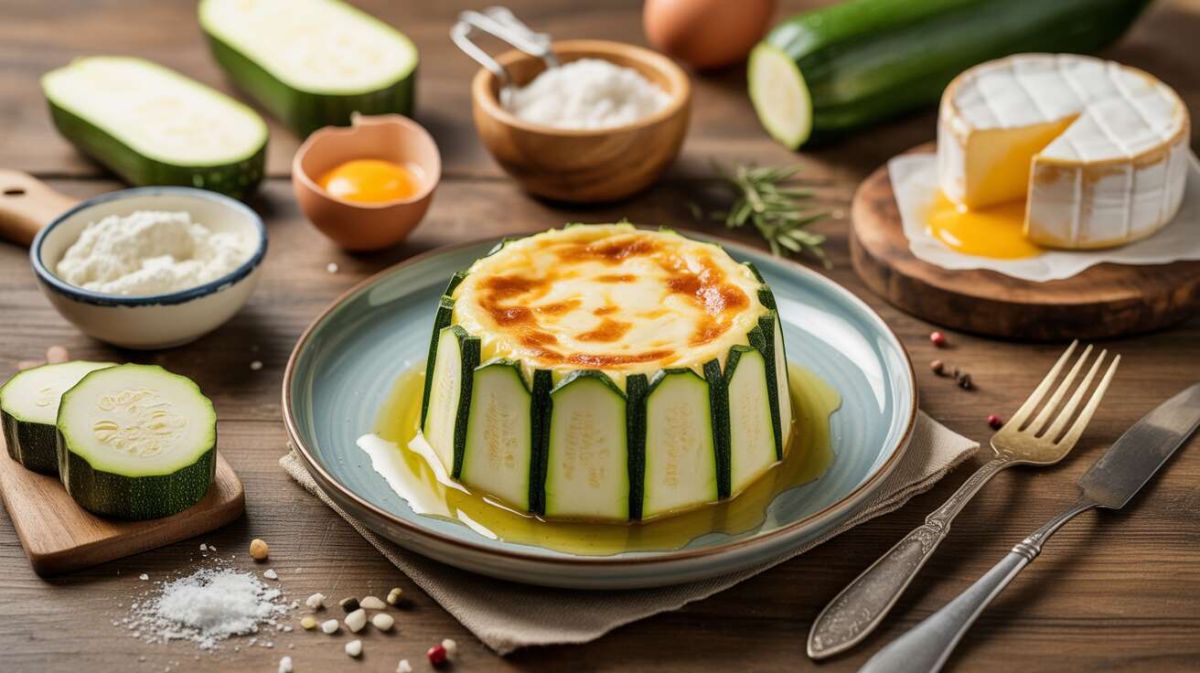 Découvrez le flan de courgettes au camembert, un délice crémeux