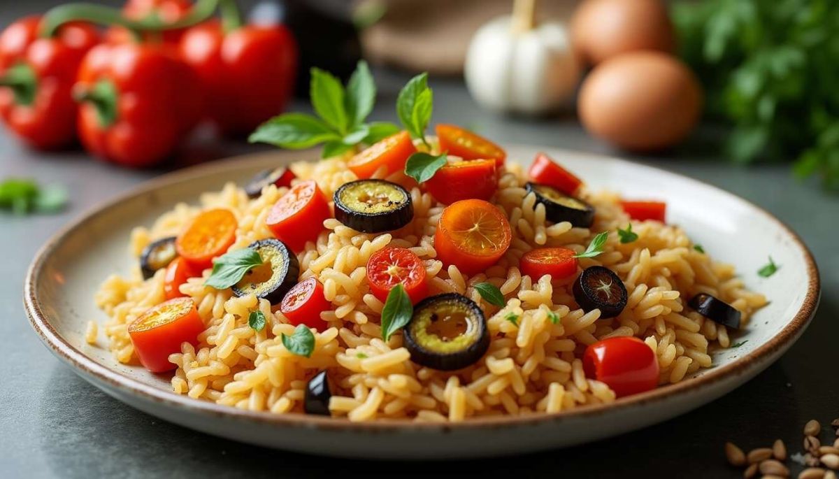 Riz aux poivrons et aubergines : un délice méditerranéen à découvrir