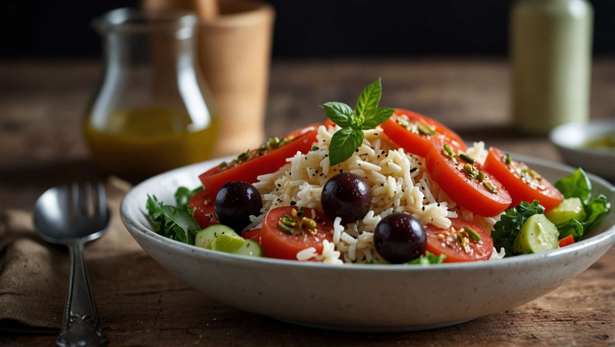 Savourez une salade fraîche de riz au thon et aux œufs en un clin d'œil